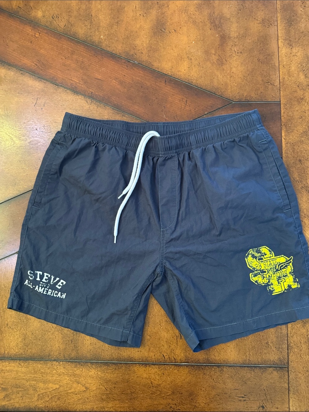 Steve All-American Men's Navy Hybrid Shorts with Yellow Accent